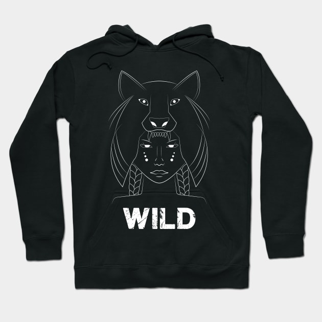 Wild Wolf Woman Hoodie by SebsSR